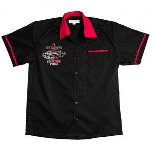 Dragstrip Clothing Mens Bowling Shirt Chevy Death Racer